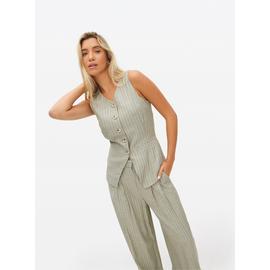Sage Pinstripe High Neck Co-ord Waistcoat