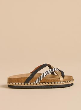 BRAKEBURN Zebra Multi Strap Sandals