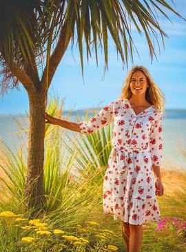 BRAKEBURN Fan Floral Knee Length Dress