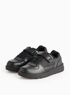Magic Feet Black Leather Cupsole School Shoes