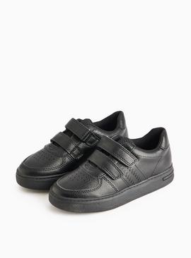 Faux Leather Twin Strap School Shoes