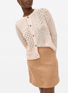 Light Brown Suede Effect Mini Skirt