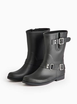 Black Side Buckle Wellies