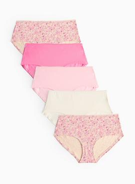 Pink Floral Shorts Knickers 5 Pack