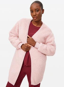 Pink Borg Fleece Coatigan