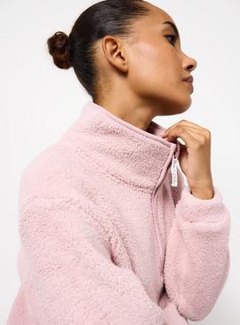 Pink Fleece Quarter Zip Co-ord Pyjama Top