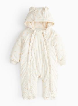 Croissant Print Fleece Lined Pramsuit