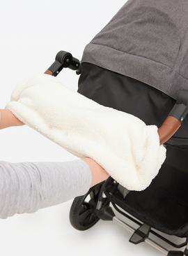 Cream Borg Fleece Pram Hand Muff One Size