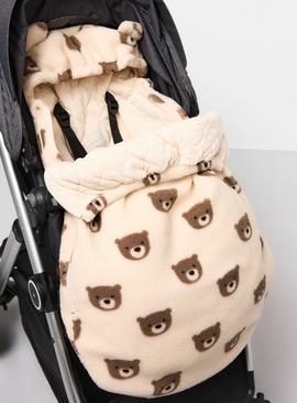 Bear Print Borg Footmuf One Size