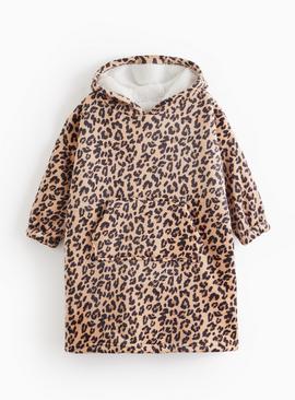 Leopard Print Bonded Hooded Blanket