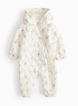 Peter Rabbit Character Print Quilted Pramsuit
