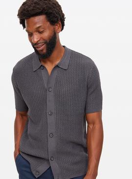 Wave Stitch Button-Through Shirt