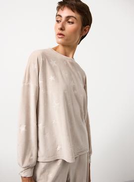 Mink Star Embossed Velour Co-ord Pyjama Top