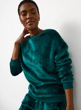 Emerald Green Plush Fleece Co-ord Pyjama Sweatshirt