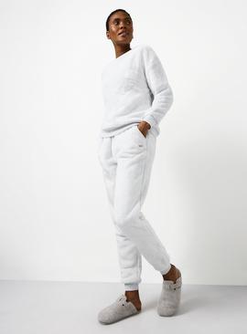 Grey Plush Fleece Co-ord Pyjama Joggers