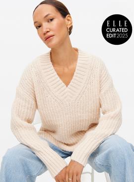 V Neck Relaxed Knitted Jumper