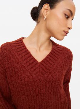 V Neck Relaxed Knitted Jumper