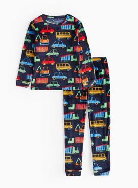 Navy Vehicle Print Pyjama Set