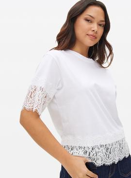 Lace Trim Boxy T-Shirt