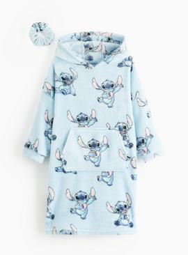 Stitch Print Fleece Hooded Blanket