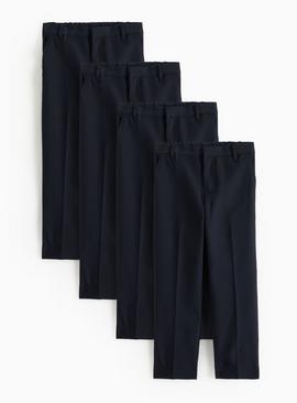 4 Pack Trousers with Reinforced Knees & Extendable Hems