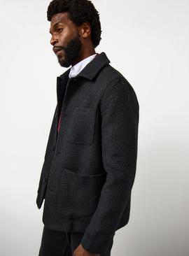 Charcoal Brushed Chore Shacket