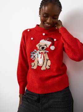 Christmas Santa Hat Dog Jumper