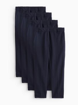 4 Pack Trousers with Reinforced Knees & Extendable Hem