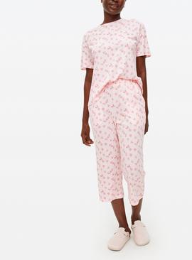 Pink Floral Cropped Co-ord Pyjama Bottoms