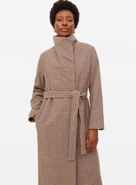 Funnel Neck Belted Coat