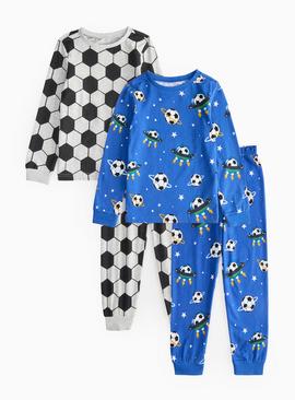 Football Print 2 Pack Pyjama Set