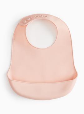 Pink Silicone Bib One Size