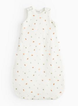 White Acorn Print 2.5 Tog Sleeping Bag