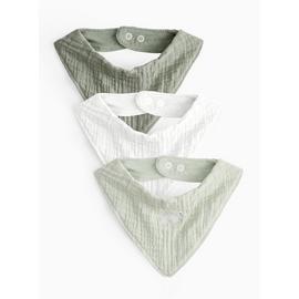 Green Gauze Bibs 3 Pack One Size