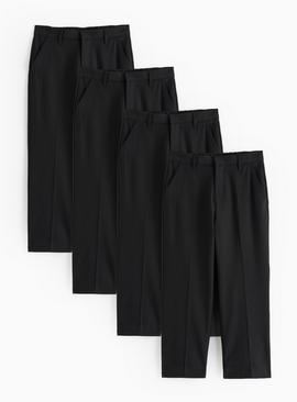 4 Pack Trousers with Reinforced Knees & Extendable Hem Generous Fit