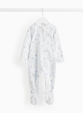 Blue Star Printed Fleece Sleepsuit