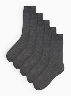 Charcoal Grey Ankle Socks 5 Pack