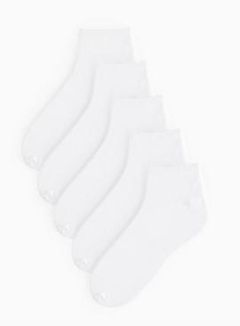 White Polycotton Trainer Socks 5 Pack