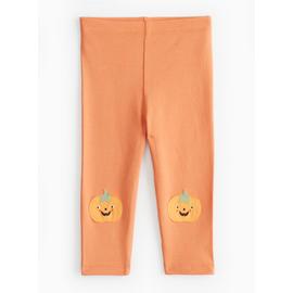 Halloween Pumpkin Face Knee Leggings