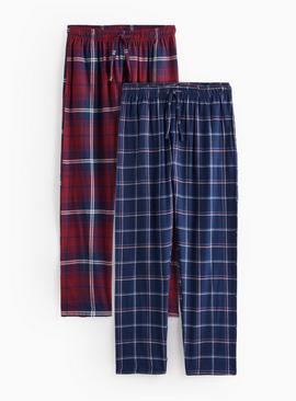 Red Check Brushed Pyjama Bottoms 2 Pack