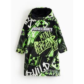 Minecraft Print Fleece Hooded Blanket