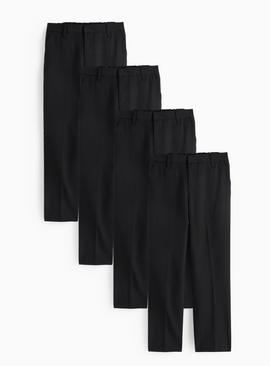 4 Pack Skinny Fit Trousers with Reinforced Knees & Extendable Hem Longer Leg