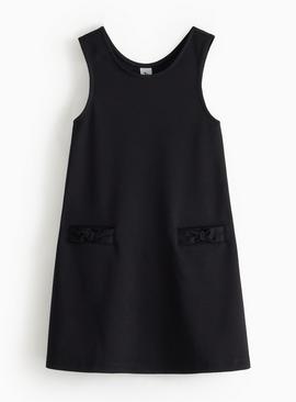 Jersey Pinafore with Bow Pocket Detail