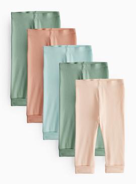 Ribbed 'Grow with Me' Hem Leggings 5 Pack