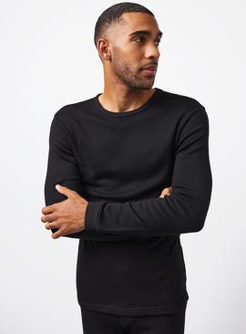 Black Thermal Max Warmth Ribbed Long Sleeve Top