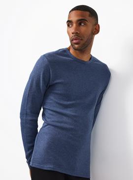 Blue Maximum Warmth Thermal Ribbed Top