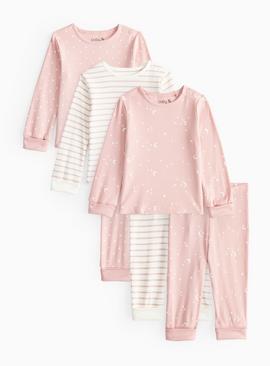 Pink Stars & Stripes Pyjamas 3 Pack