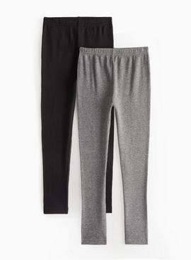 Unisex Black & Grey Thermal Leggings 2 Pack