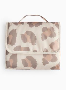 Beige Leopard Printed Travel Changing Mat One Size