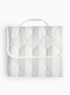 Grey Stripe Print Quilted Changing Mat One Size